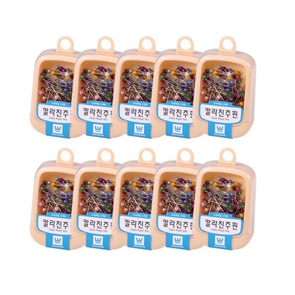 화신 진주핀 컬러믹스 행거팩 (1박스 10개입)
