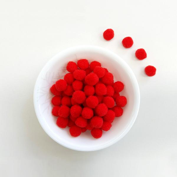 칼라솜/1.5cm/약100개/빨강/뉴
