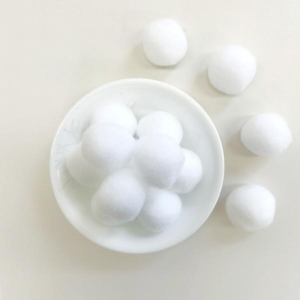 칼라솜/3.5cm/약50개/흰색/뉴