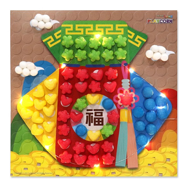 플레이콘/반짝반짝불빛콜라주/5인용/복주머니