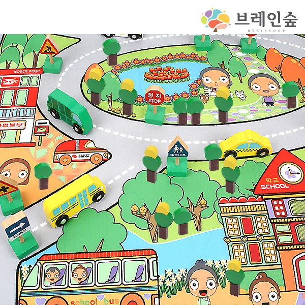 원목교통표지판/놀이매트세트/WDB