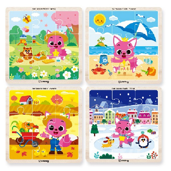 핑크퐁/원목사계절퍼즐/9pcs/P001-4