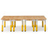 고무나무책상/높이조절식/H46-58cm/노랑/세트