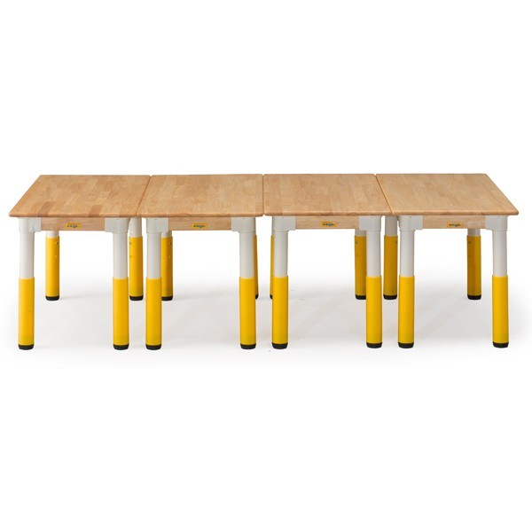 고무나무책상/높이조절식/H46-58cm/노랑/세트