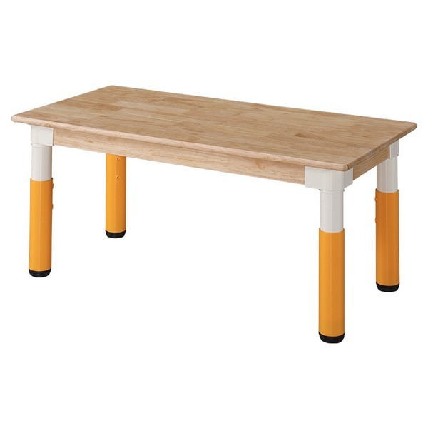 고무나무책상/높이조절식/120x60xH46-58cm/주황/사각